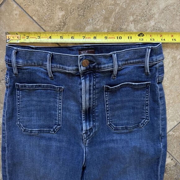 MOTHER Hustler Patch Pocket Ankle Fray Jeans 29 Wash Out for The Evening Denim - Picture 13 of 16